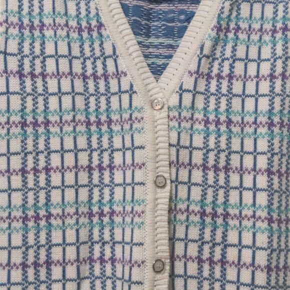 Marsh Landing Purple and Blue Plaid Sweater Vest - Picture 4 of 5